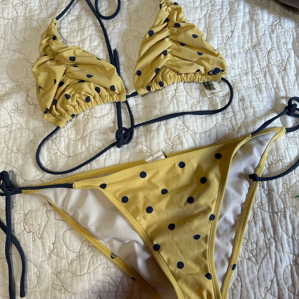 Yellow Polka Dot Bikini Set